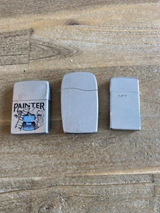Vintage 3 Zippo Lot All Original III I 05 I 02 Painter FREE SHIPPING - Picture 1 of 15