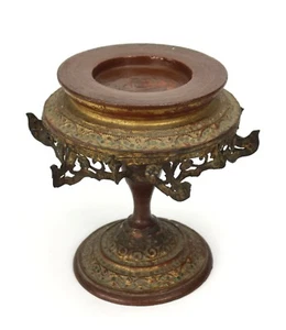 Antiguo pedestal de laca birmana, finales del siglo XIX. 22,5 cm de alto. Birmania. - Imagen 1 de 4