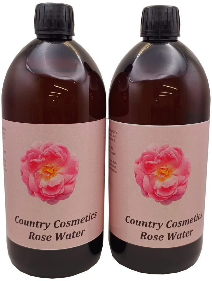 COUNTRY COSMETICS Twin Pack 1000ml Rose Water (Organic Bulgarian Rosa Damascena) 2 x 1000ml