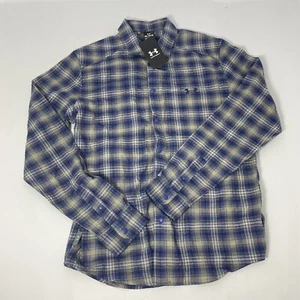 New Under Armour Tradesman Flex Flannel Mens Shirt Gray Blue Size M 1372600-456 - Picture 1 of 5