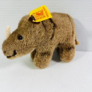 Peluche vintage Steiff Nosy Rhinoceros 1456/09 - Hecho en Alemania Occidental - Años 80 - Imagen 1 de 7