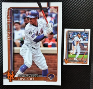 2025 Topps Super Box oversize Jumbo Francisco Lindor Mets + base - angoli ammaccati - Foto 1 di 3