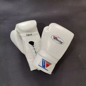 Professional White Winning Boxing Gloves Made with Cowhide Leather Size 16oz - Picture 1 of 7