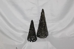 Williams Sonoma Metal Table Top Christmas Trees. Set of 2 - Picture 1 of 6
