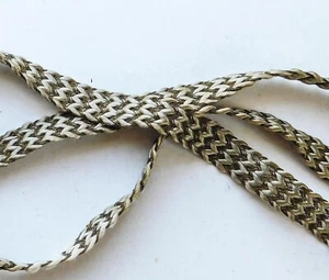 Antique Vintage 5/8" Metallic Lace Trim 59" White Gold Braid Lot 7 - Picture 1 of 2