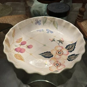 Tracy Porter Evelyn Flowers Trellis Scrolls & Vines Pie Plate -2 Available - Picture 1 of 6