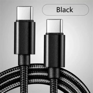 NEW Braided C-TYPE-C (BLACK) Charging Data SYNC Charger Cable Cord Free ship - Photo 1 sur 5