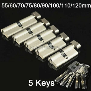 1 Stück Türzylinder 55 60 70 75 80 90 100 110 120 mm Messing Schließzylinder mit 5 Schlüsseln - Bild 1 von 17