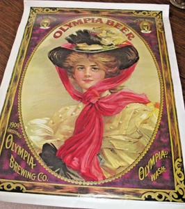 OLYMPIA BREWING COMPANY BEER POSTER 1976 29”x22” FREE SHIPPING - Picture 1 of 6