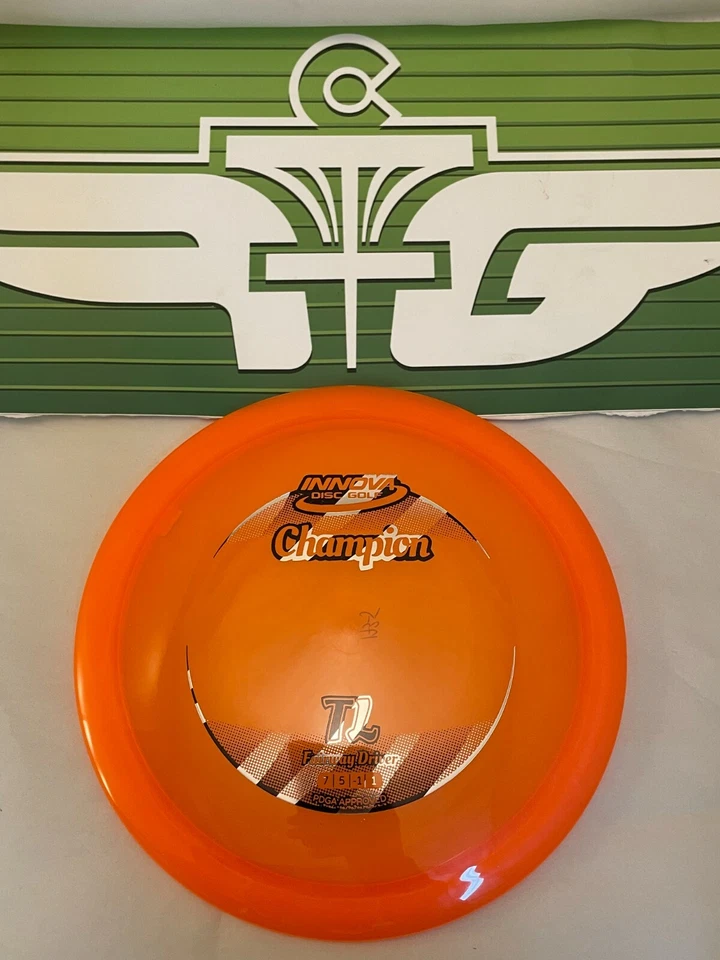 FLY GREEN DISC GOLF RARE CHAMPION INNOVA TL LONG FAIRWAY DRIVER 173-175g ORANGE - Image 1 of 1