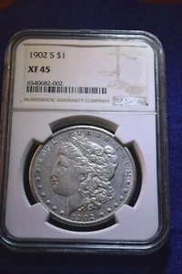 1902-S MORGAN DOLLAR NGC CERTIFIED XF--45 SUPERIOR WHITE RARE DATE DOLLAR!  #283 - Picture 1 of 8