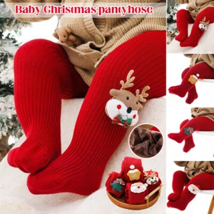 New Year Red Tights Kids Christmas Stockings Toddler Socks Pantyhose Pants 1x - Picture 1 of 16
