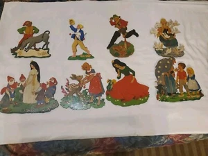 Vintage Fairytale/Nursery Rhyme Wood Cut-outs Germany 1950s Wall Art Handpainted - Picture 1 of 20