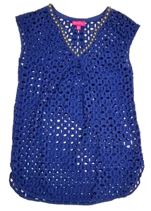 Lilly Pulitzer X Target Damen Größe XS Cover Up Blau Ösen Messing Perlen Strand - Bild 1 von 6