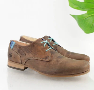 Zapato de vestir John Fluevog para hombre CBC Radio Oxfords talla 8 M cuero marrón turquesa Foto 1 de 4