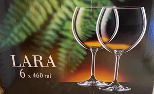 New Bohemia Crystal 5 Piece 7.5” Lara Wine Goblet Glass Set NIB 450ml - Picture 1 of 2