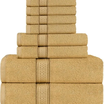 Towel Set 600 GSM 8Pc - 2 Bath Towels 2 Hand Towels 4 Washcloths Utopia Towels [ - Image 1 of 4