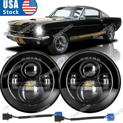 Lo más nuevo para Ford Mustang 1965-1978 7" faros LED redondos lámpara de haz alto/bajo Foto 1 de 4