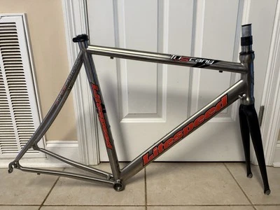 Litespeed Tuscany, Titanium Road Bike M/L Carbon Fork Red Silver Frameset - Image 1 of 4