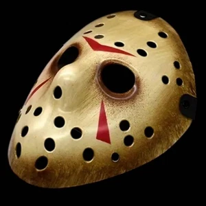 Antique Gold Mask with Red Line, Halloween Cosplay, 20cm, Used - Picture 1 of 4