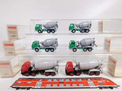 6X Wiking H0 1:87 Betonmischer Mercedes MB 20 682 681 24 Mint Box #DN210-0,5 - Immagine 1 di 4