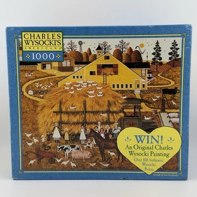 Charles Wysocki Farm Folks 1000 Piece Puzzle NEW Sealed Retired Americana Art - Image 1 of 4