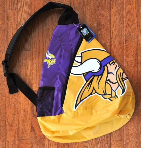 Minnesota Vikings BackPack / Back Pack Book Bag NEW - TEAM COLORS - SLING Cover