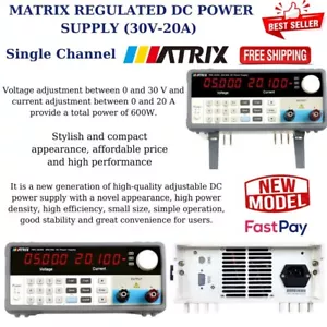 Matrix PDS-3020E Regulated DC Power Supply (30V-20A) (Single Channel) - Picture 1 of 4