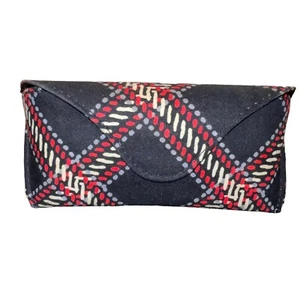 Vera Bradley Large Hard Eyeglass Case Magnetic Snap Flap Closure Minsk Plaid EUC - Picture 1 of 5