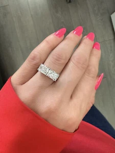 Unique You & Me Diamond Ring VVS2 E 4 Carat Lab-Grown 14k White Gold IGI - Picture 1 of 7