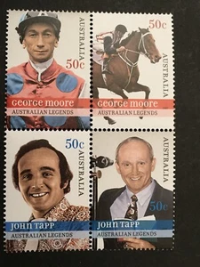 2007 Legend of Australian Horse racing George Moore and John Tapp block of 4 MNH - Picture 1 of 3