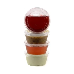 1000 Clear Plastic Disposable Portion Cups with Lids Condiment Container 3.25 Oz - Picture 1 of 6