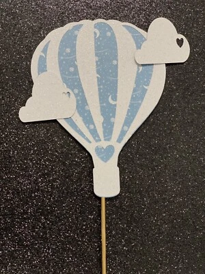 1 adorno de pastel 6x6 globos baby shower mamá para ser fiesta de cumpleaños bebé azul Foto 1 de 4