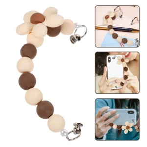 Flower Ornaments Phone Charm Wrist Strap Silicone Beaded Lanyard - Zdjęcie 1 z 12