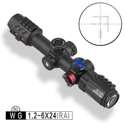Discovery Optics Zielfernrohr WG 1,2-6x24 IRAI LPVO 1/2 MOA inkl. Montagen