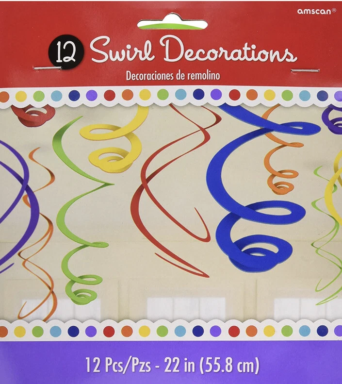 amscan Party Hanging Swirls | Rainbow | Party Decor | 144 Ct. - Image 1 of 1