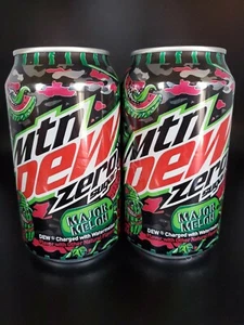 2) 2020 Mountain Dew Major Melon Zero Sugar Full Mtn Dew 12oz Cans Ya-hooo Dew - Picture 1 of 6