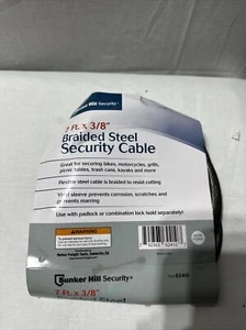 CABLE SECURITY FLEXIBLE BRAIDED STEEL 7ftX3/8" VINYL SLEEVE BIKES GRILLS KAYAKS - Bild 1 von 4