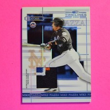 2004 Donruss Timelines Material Prime Mike Piazza GAME USED PATCH #d/125 Mets