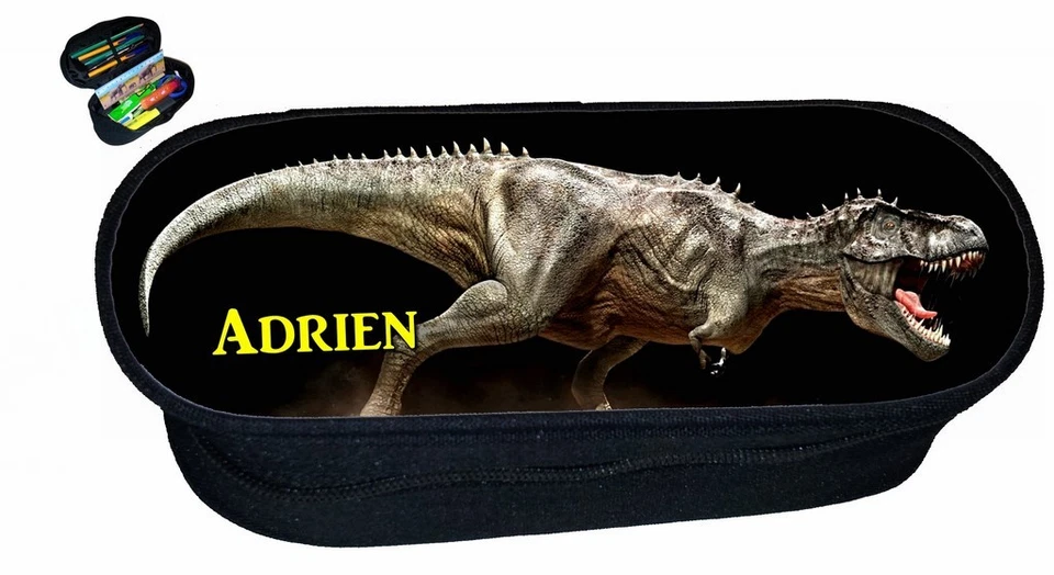 trousse à crayons REF 72 DINOSAURE T REX avec prénom
