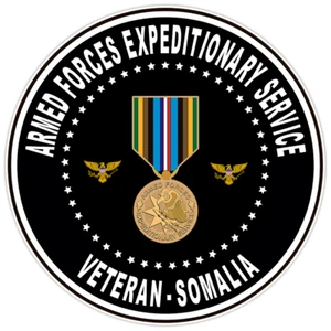 Armed Forces Expeditionary Service Veteran - Somalia Bumper Sticker Vinyl Decal - Picture 1 of 3