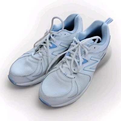 Zapatillas deportivas New Balance 857 para mujer blancas azules talla 12 usadas en excelente estado Foto 1 de 4