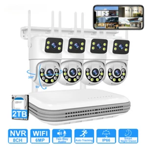Wireless CCTV System WiFi Camera Kit 6MP IP Camera Dual Lens Surveillance lot - Picture 1 of 21