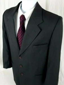 Go Italiano Suit Coat Mens 42R Gray Striped 3-Button Italian Sport Jacket Blazer - Picture 1 of 10