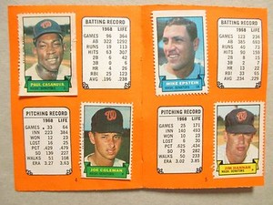 1969 Senators Topps Stamp Album COMPLETE(KEN  McMULLEN/FRANK HOWARD/MIKE EPSTEIN