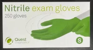 Quest Diagnostics 47740 Nitrile Exam Green Gloves SMALL 1 Box of 250 EXP.06/2025 - Picture 1 of 3