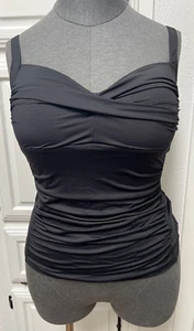 Sea Level Damen-Tankini Oberteil schwarz Eco Essentials Twist vorne Schwimmen Größe 14 - Bild 1 von 11