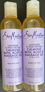 2x Shea Moisture Lavender & Wild Orchid Calming Bath, Body & Massage Oil, 8 Oz - Picture 1 of 4