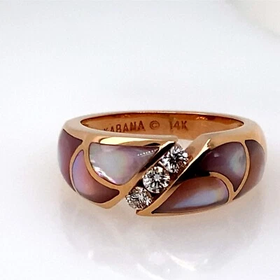 Anillo Kabana Madreperla Diamante Oro Rosa 14K DG7077552 Foto 1 de 4