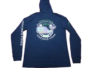 Vineyard Vines Mens XS 2017 Kentucky Derby 143 Long Sleeve Blue Hoodie Shirt RL - Picture 1 of 9